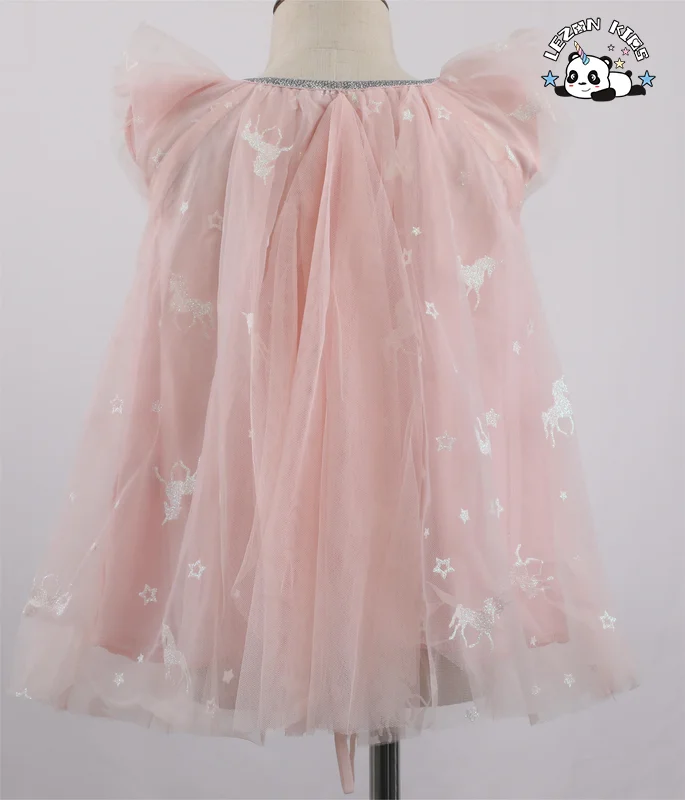 LEZONKIDS - New Fashion Sleeveless Tutu Princess Clothing unicorn Embroidery Craft Summer Party Girls Dress